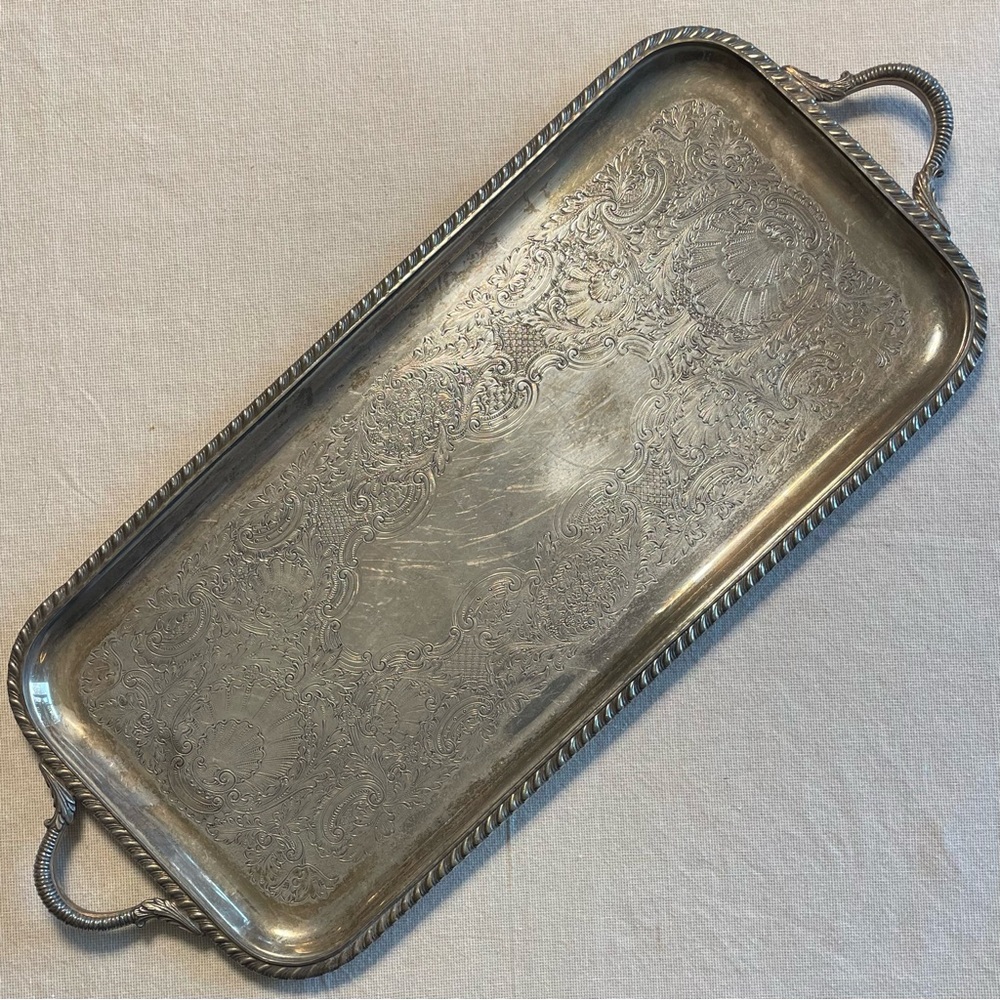 Vintage Sheffield Silver Plate Rectangular Tray